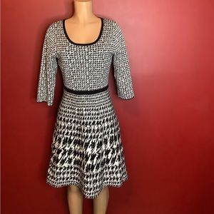 Houndstooth sweater dress